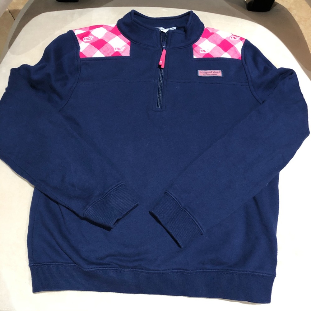 Girls’ Vineyard Vines 1/4 Zip Navy Sweatshirt